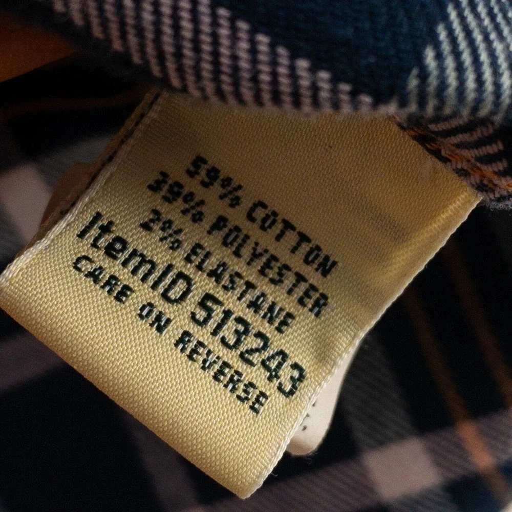 L.L. Bean Flannel Shirt Womens Medium Blue Pink Plaid Long Sleeve Soft - Picture 6 of 12